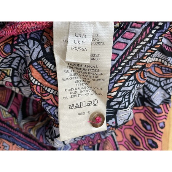 Anthropologie Maeve Women's Whimsical Pintucked Blouse Pink M Sleeveless Button - Picture 7 of 7